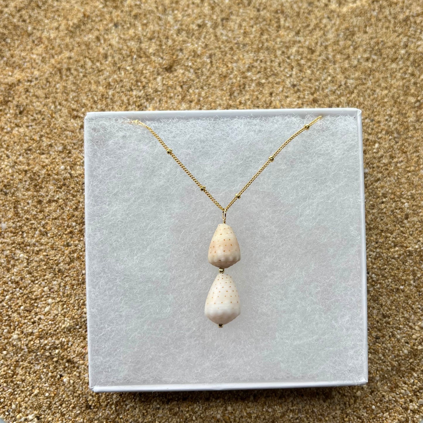 Double Abbreviated Cone Shell Necklace