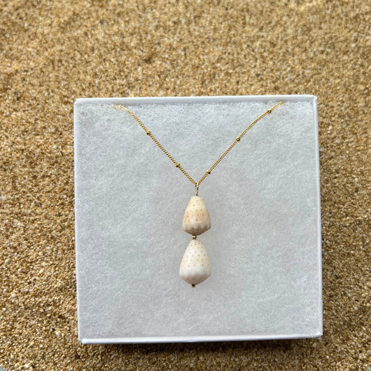 Double Abbreviated Cone Shell Necklace