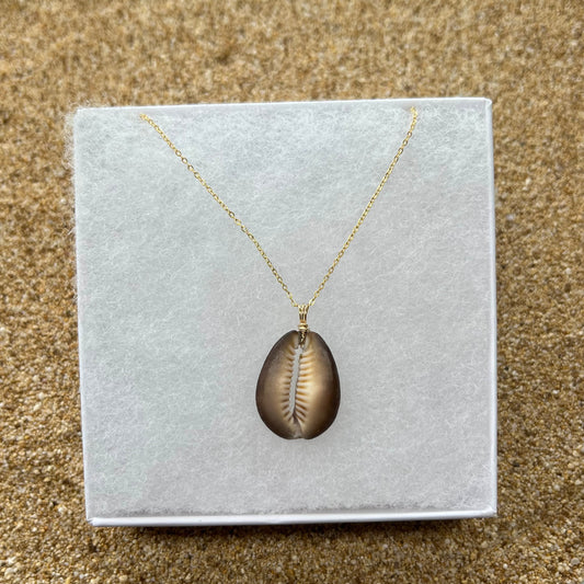 Dark Brown Cowrie Shell Necklace