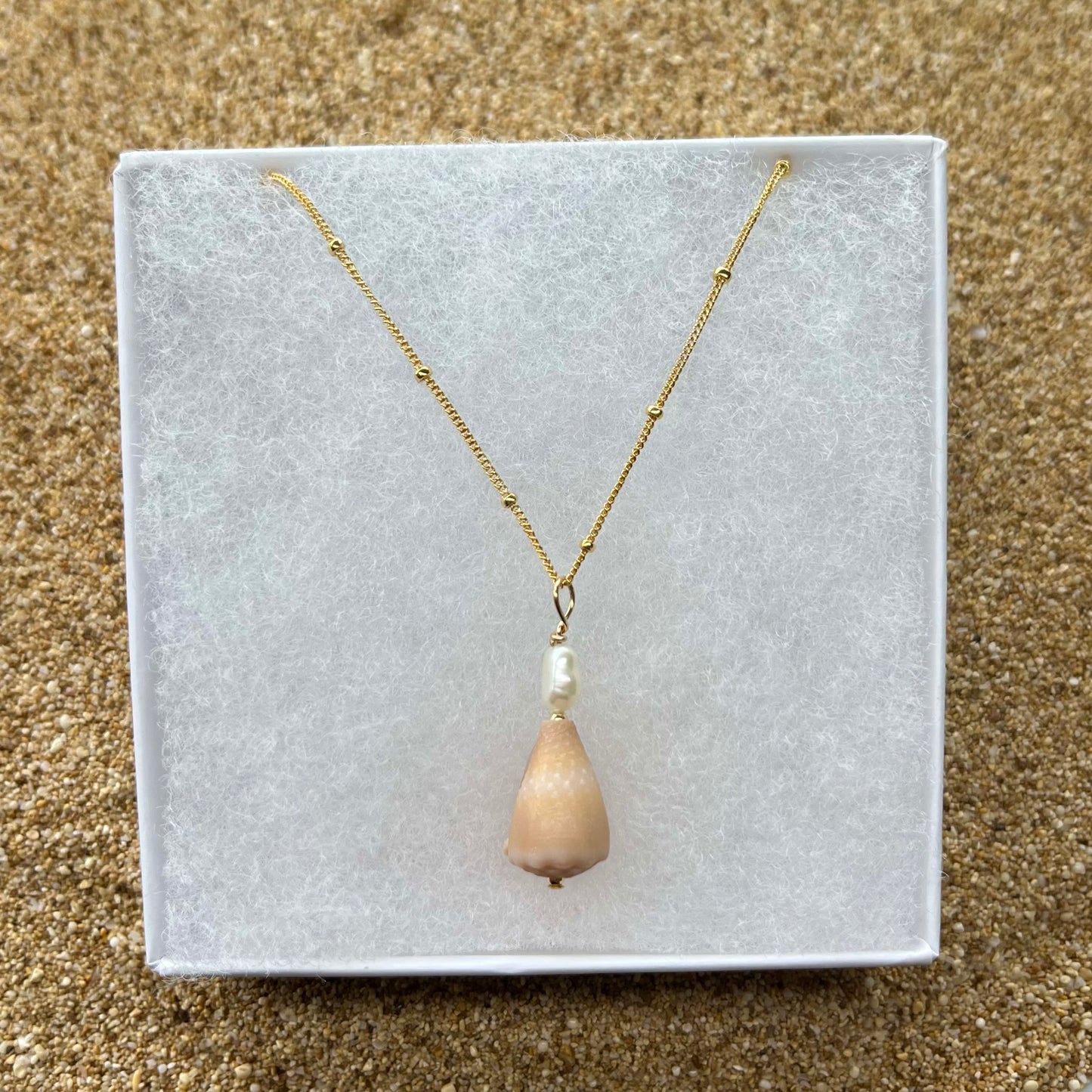 Light Pink Cone Shell Necklace