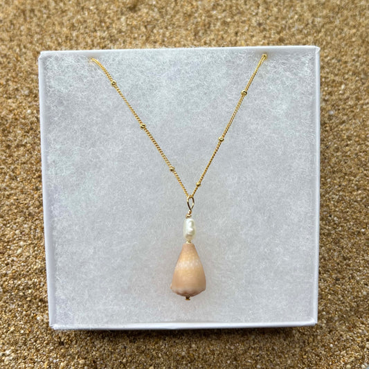 Light Pink Cone Shell Necklace