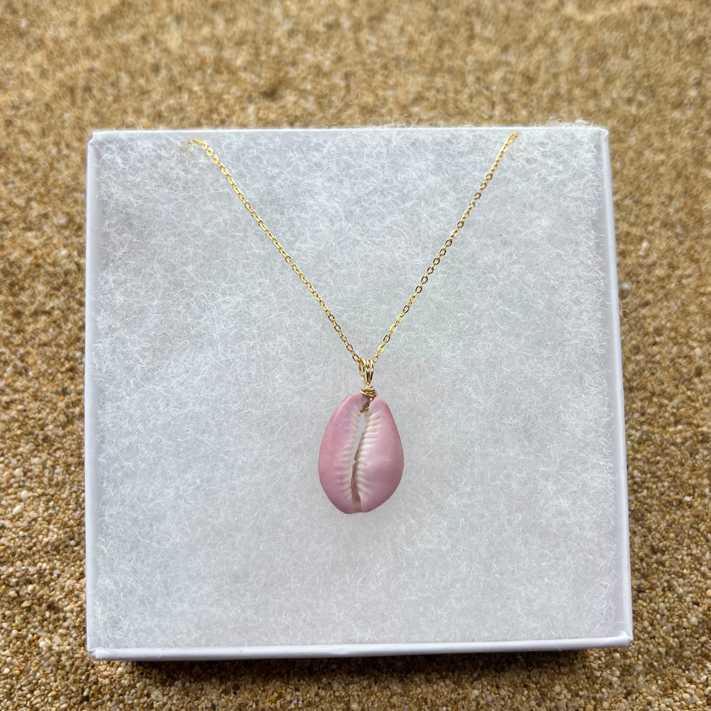 Purple Porous Cowrie Shell Necklace