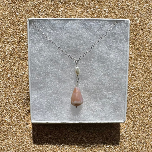 Silver/Purple Cone Shell Necklace