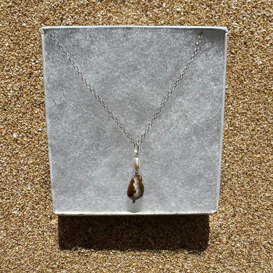 Silver Mocha Cone Shell Necklace