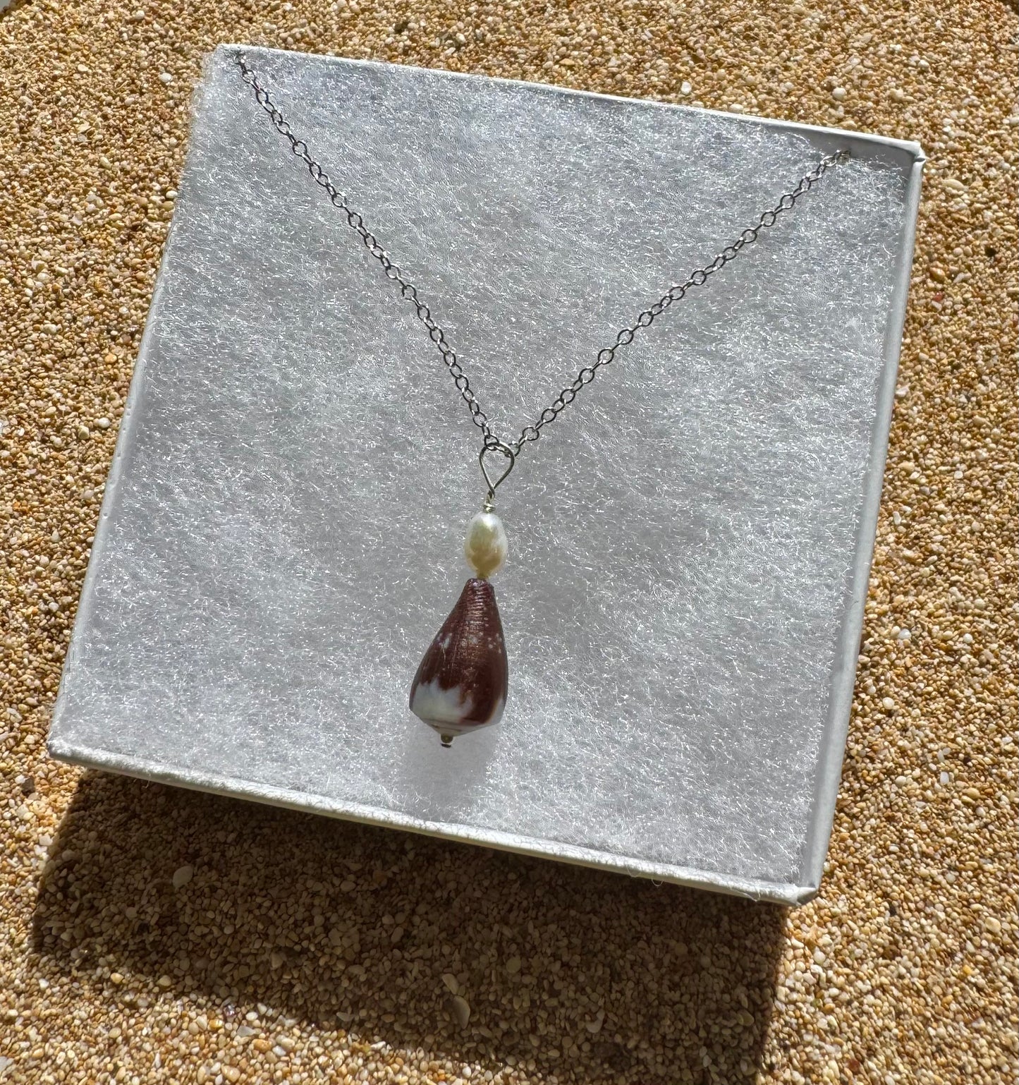 Plum Cone Shell Necklace