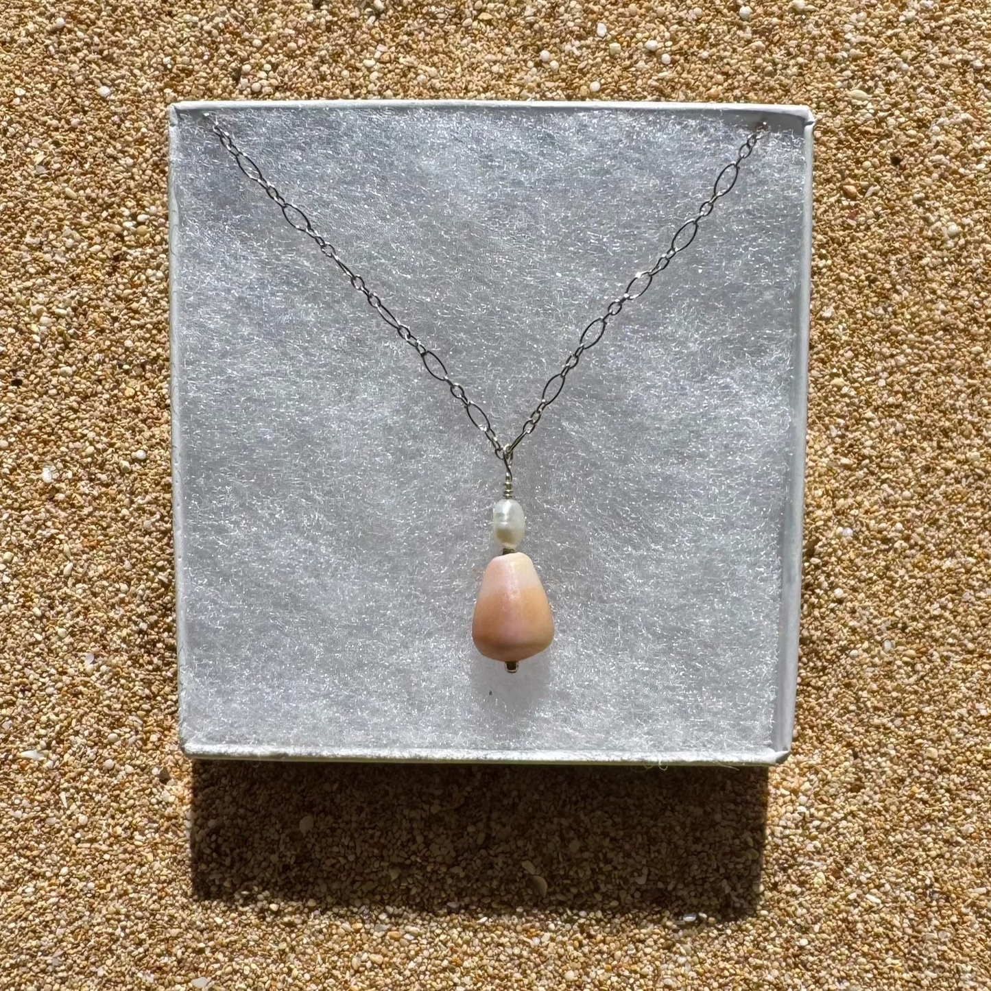 Salmon Cone Shell Necklace